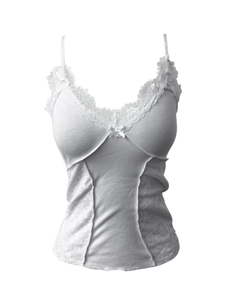 spring lace ribbon sleeveless (2color)