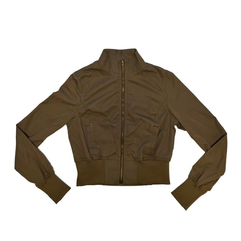 Brown slim zip up