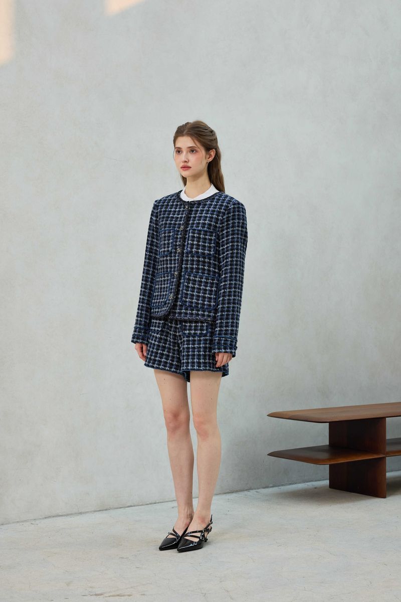 COMELY TWEED JACKET / BLACK
