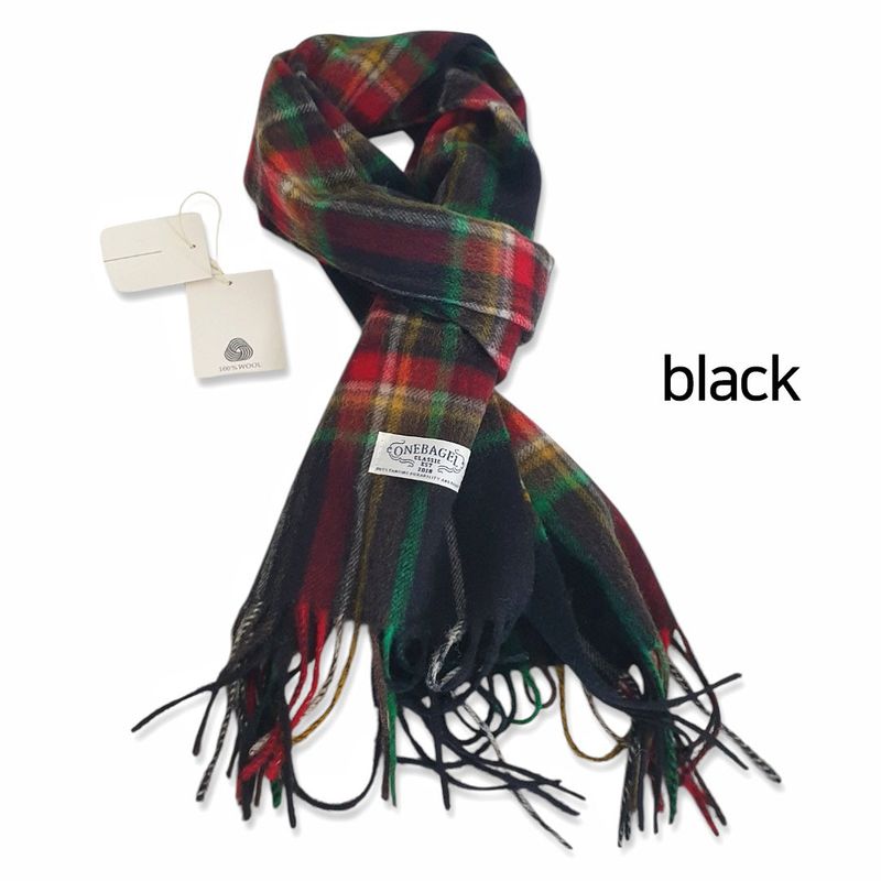 Christmas wool check muffler