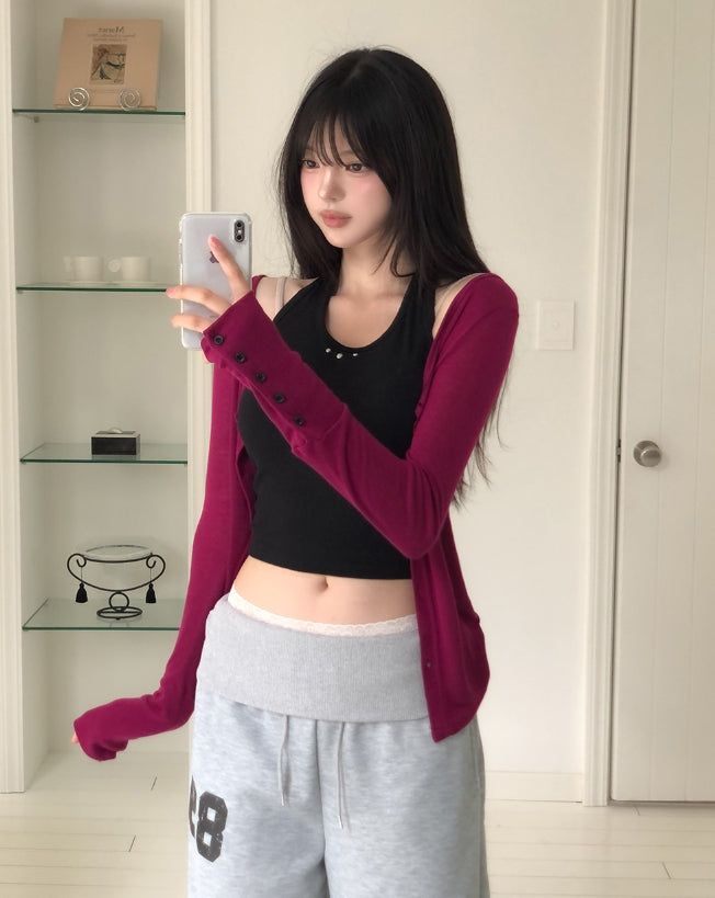 Luca V-neck Button Tencel Cardigan