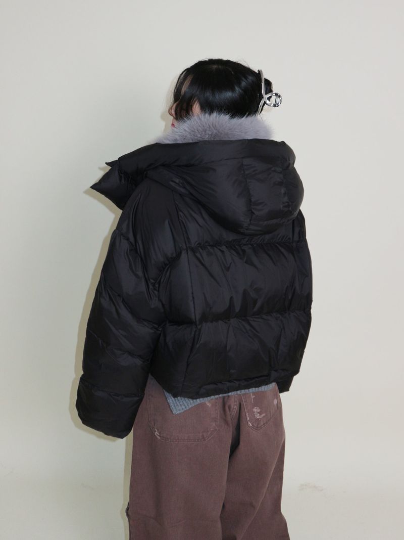 Out String Winter High-Neck Duck-Down Padded Jacket (Light Padded)