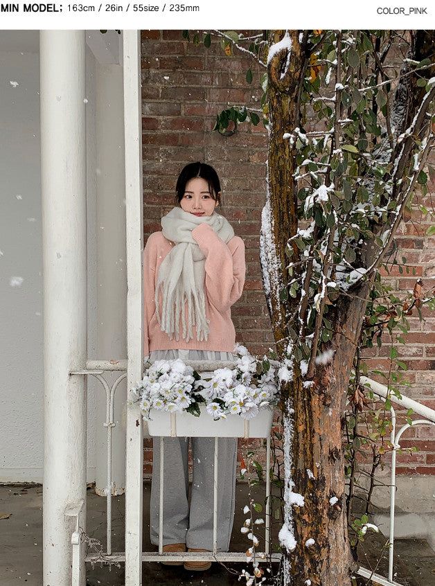 #Winter Pastel Soft Round Knit (3color)