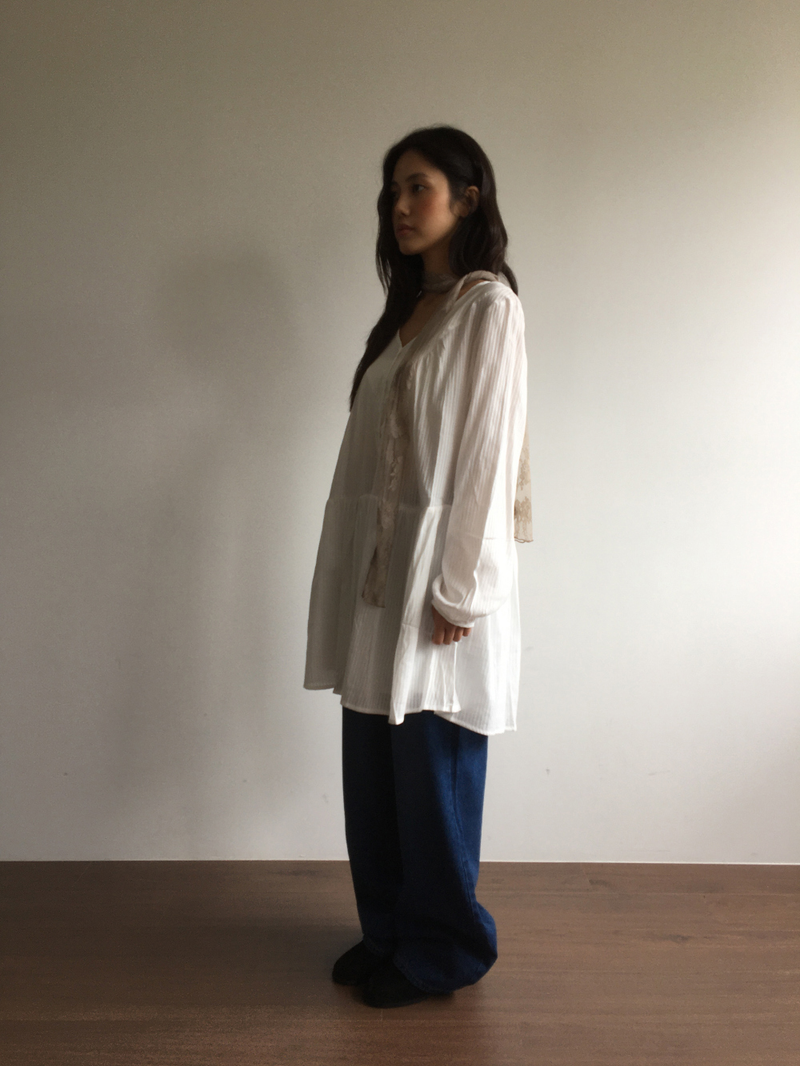 Raye V-neck Blouse Dress (2color)