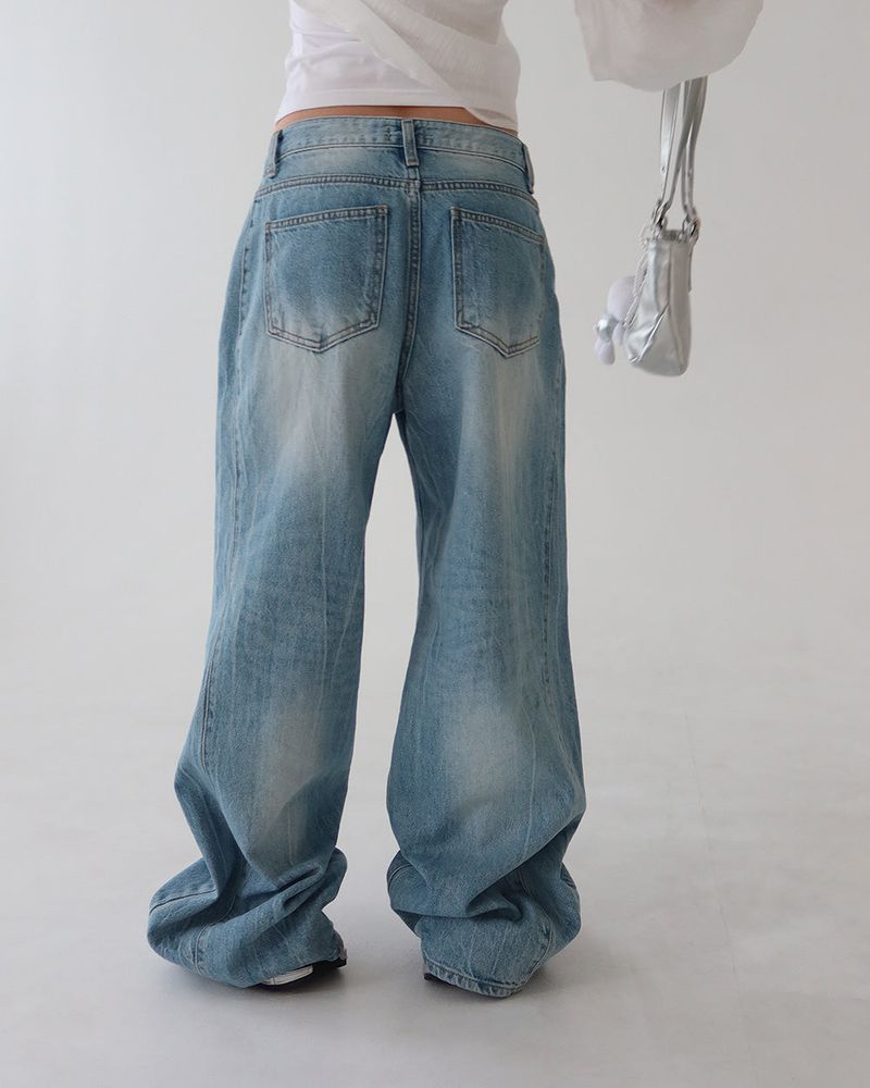 Shade light blue low wide jeans