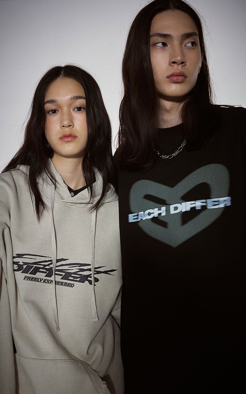 BLUR HEART LONG SLEEVE_BLACK