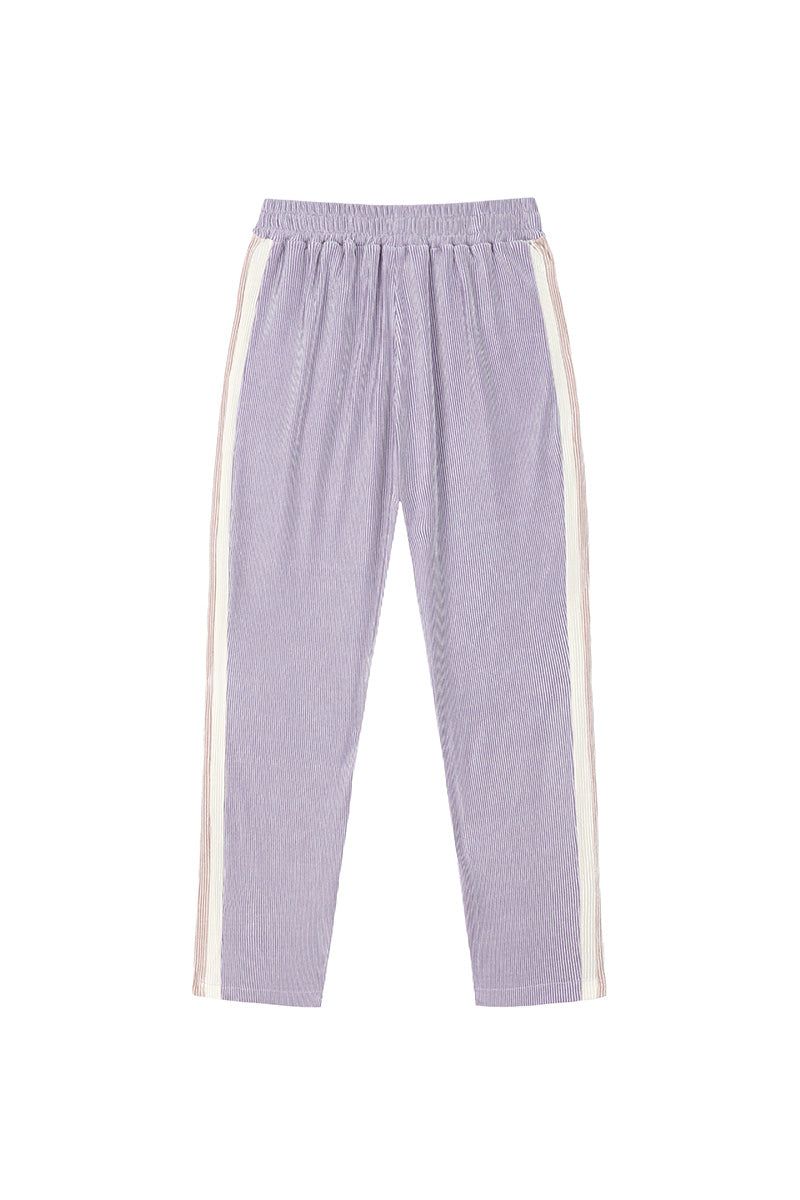 pleats velvet track pants