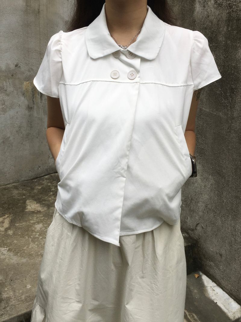 Moment button collar blouse (2c)