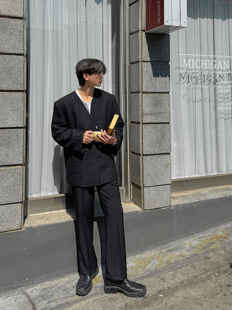 ASCLO Semi Wide Belt Slacks (4color)