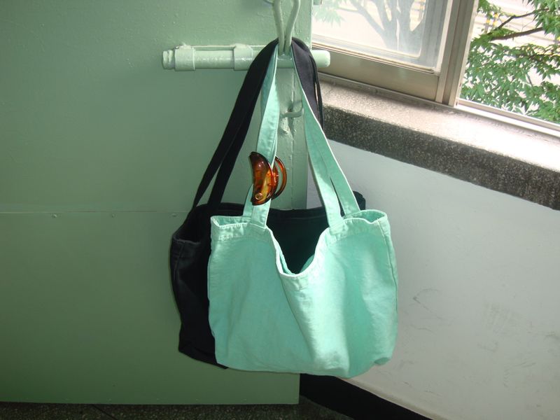 Basic Color Cotton Wide Shoulder Tote Bag
