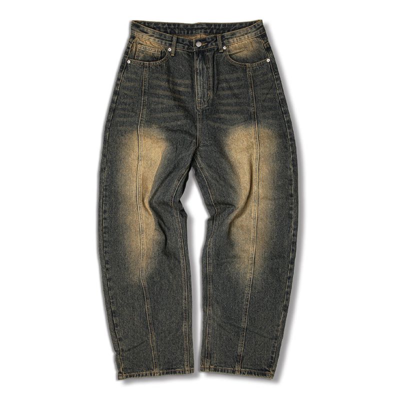 Usual Balloon Front Cut Denim Pants - 4COLOR