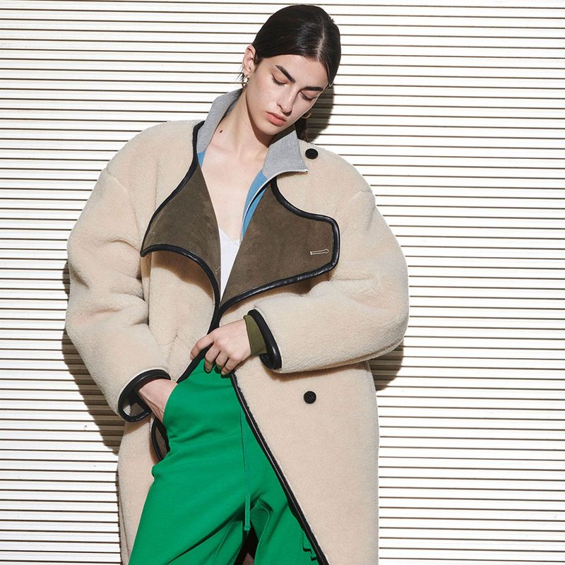  JOSHUA SHERPA COAT, IVORY