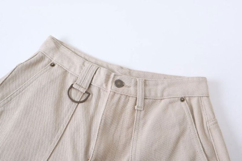 Snap Button Cotton D Ring Wide Pants (3color)