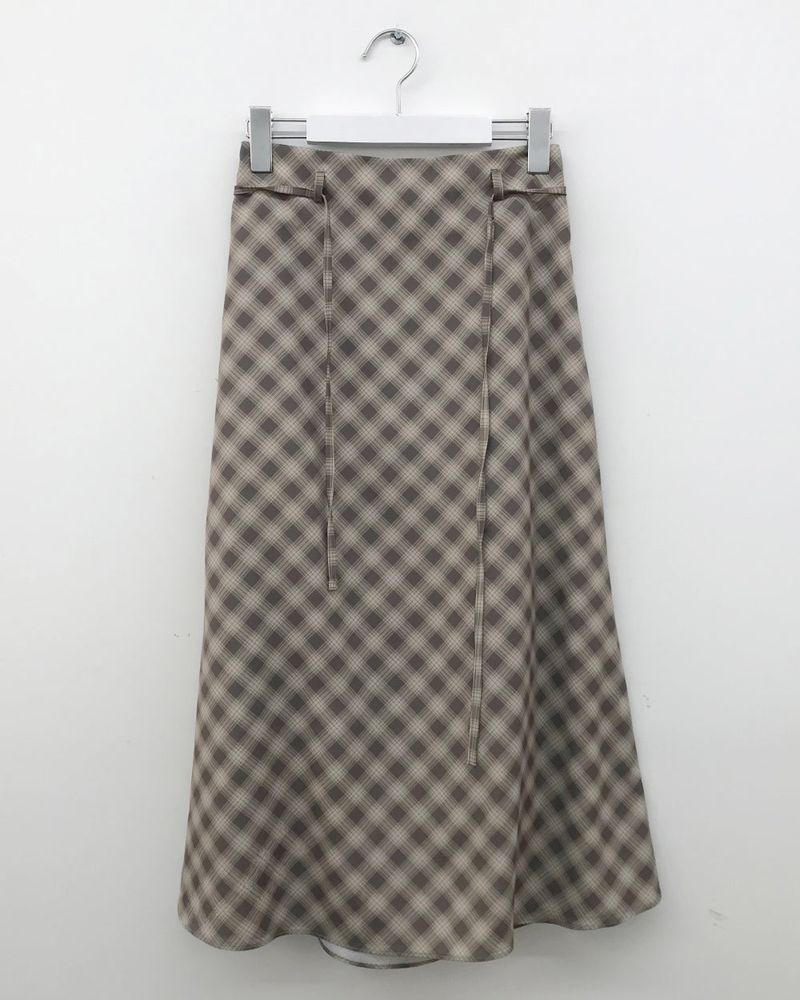 Mellow Chiffon Checkered Skirt (2 Colors)