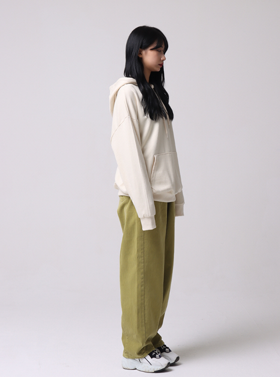 structured denim pants_2color
