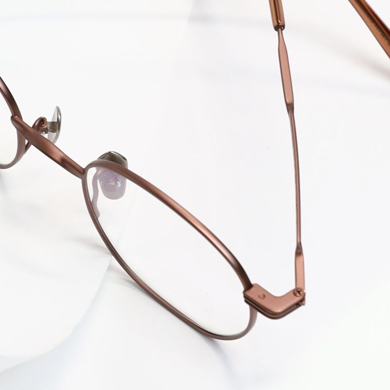 Knouun Round titanium glasses CODE. 101. A PinkBrown