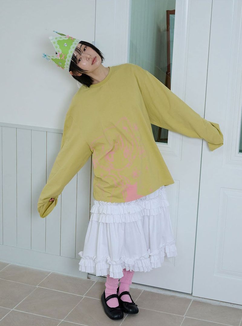 RUFFLE POINT SKIRT - WHITE