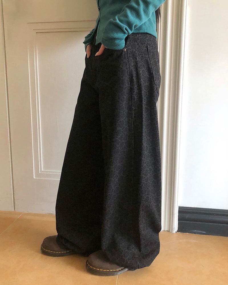 Drew Daisy Flower Wide Denim Pants