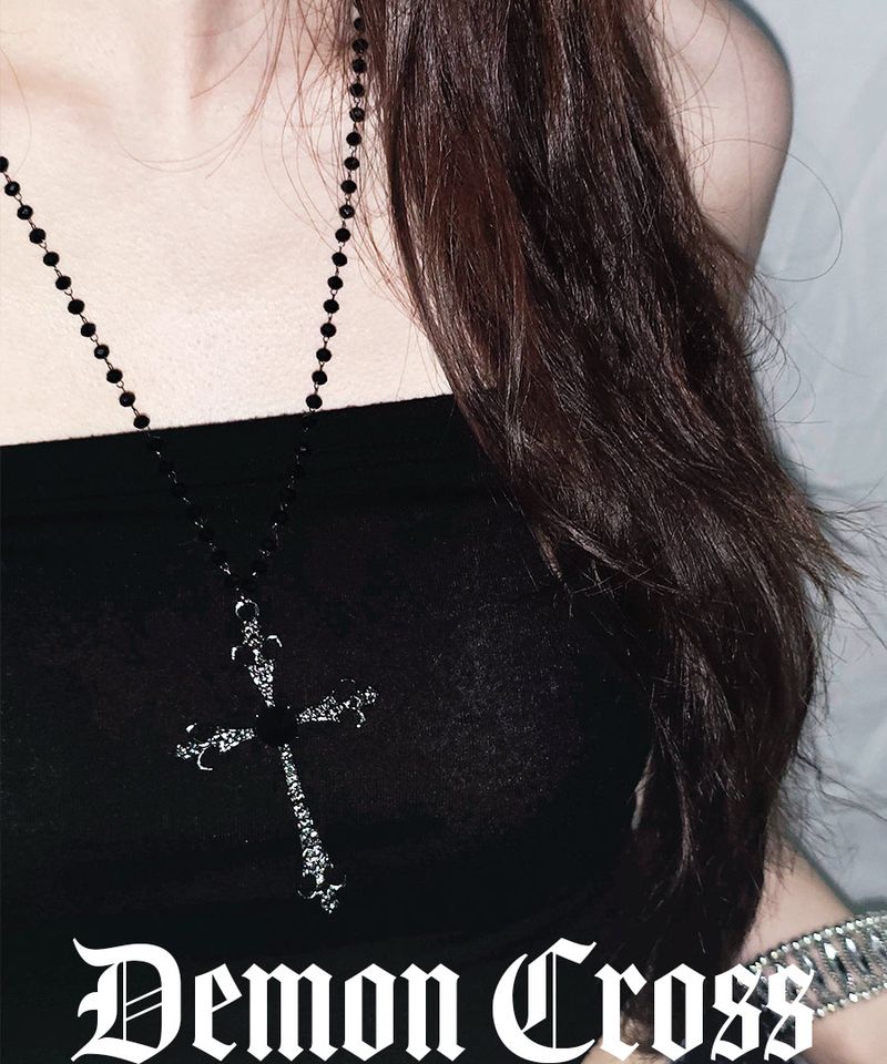 Demon Black Cross Necklace