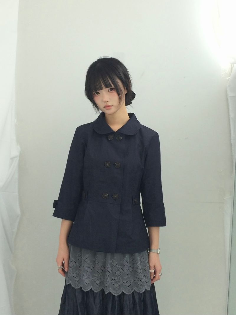 Semi-A-Line Double Button Jacket