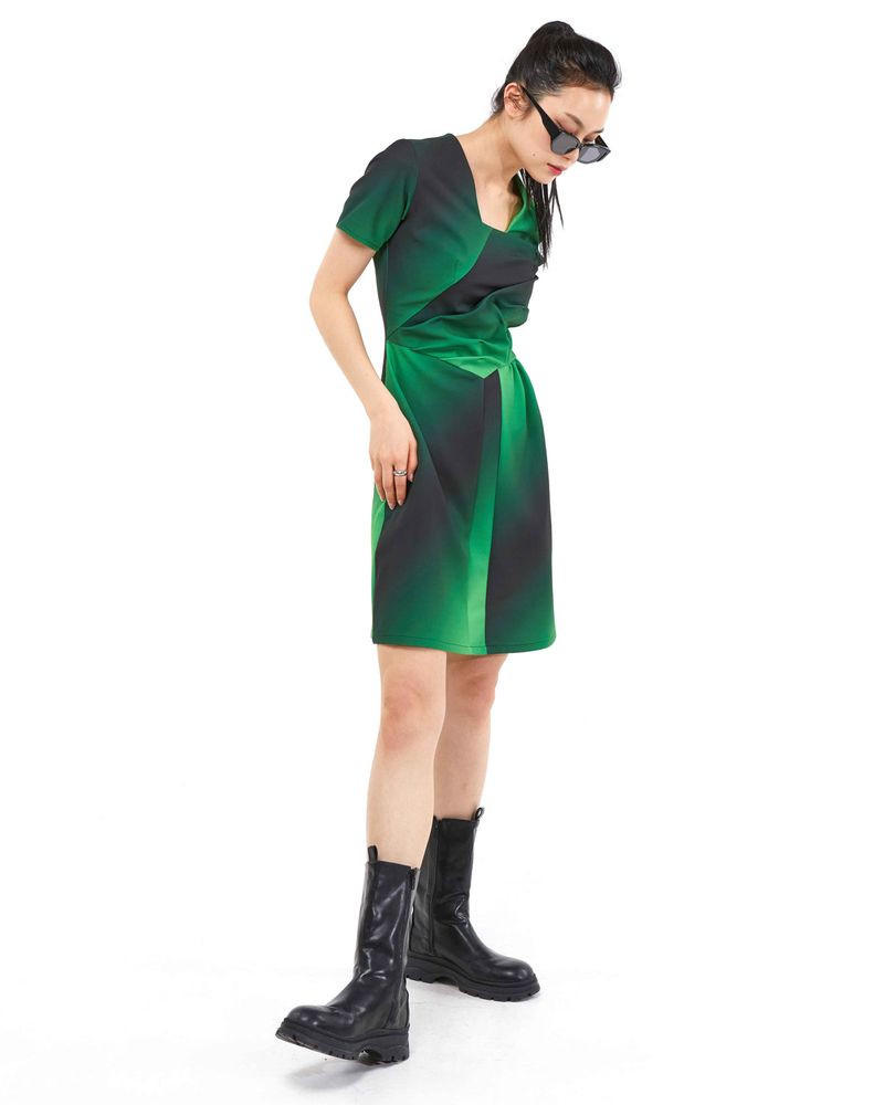 DOZI - Gradient Dress _ Green