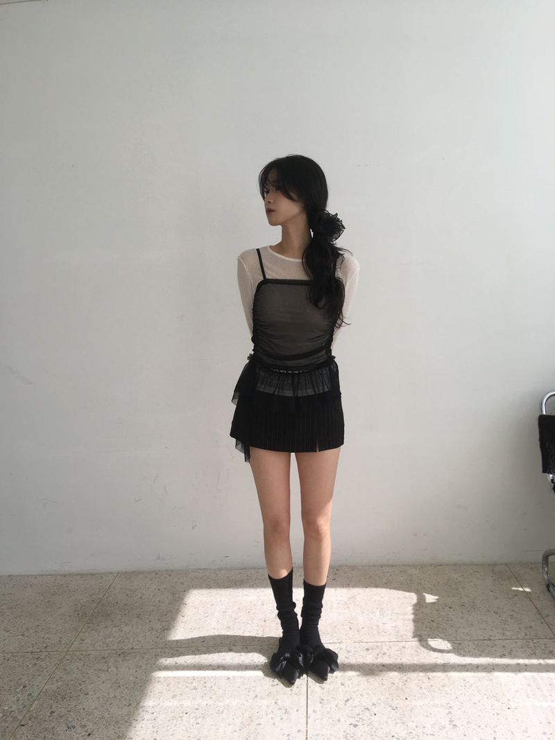 Stripe Skirt Pants