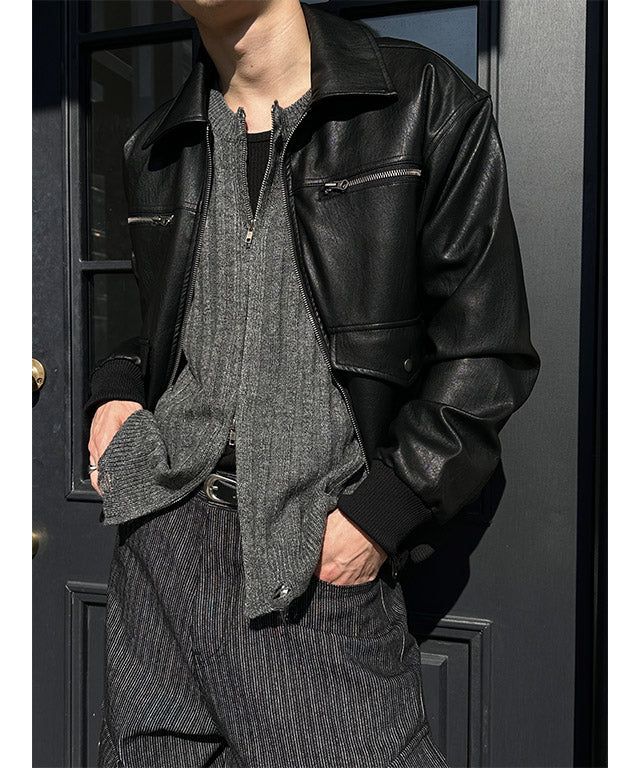 LAURANT（ロラン）の「[F/W] Western crop leather jumper(2color)（Jackets/Outerwear）」