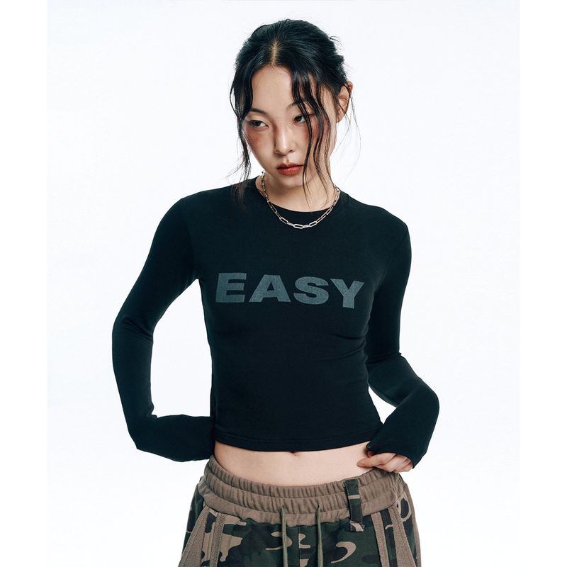EASY NO EASY(イージーノーイージー)の「Easy Sheer Long Sleeve - Black(Tops)」