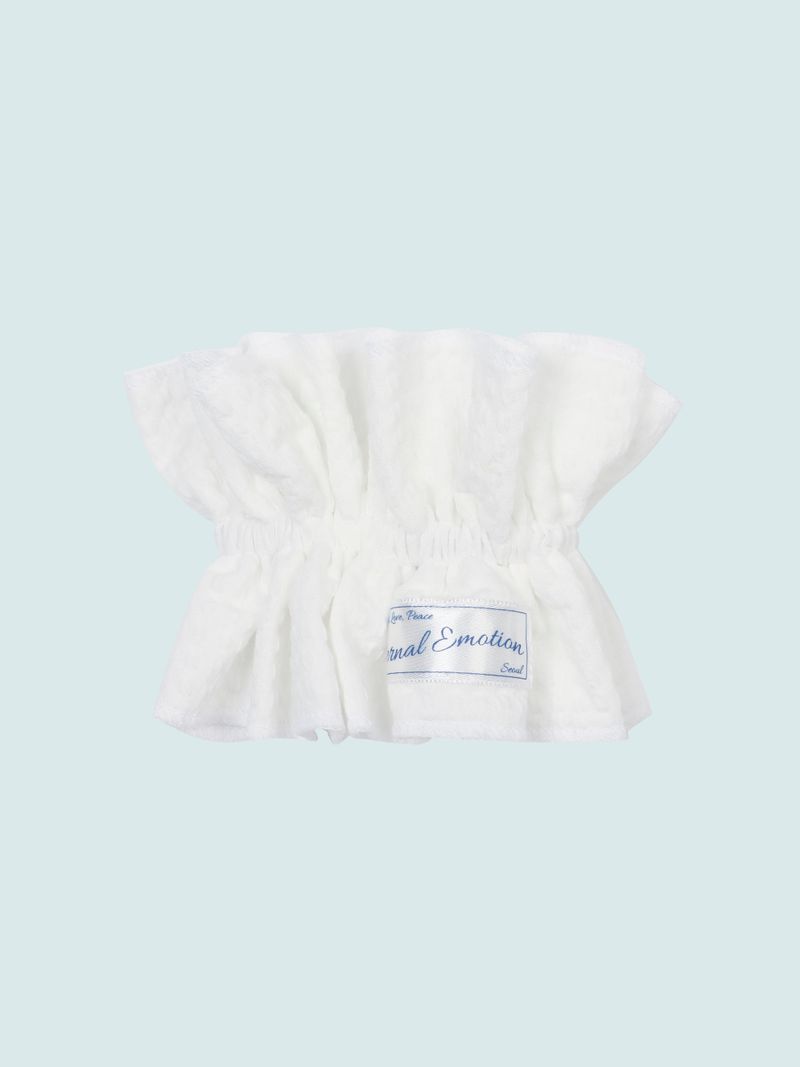 VINTAGE CHECK FRILL HAIR SCRUNCH (WHITE)