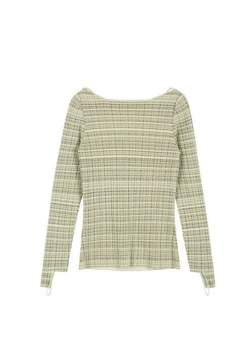 Hole Strap Knit Top (GREEN)