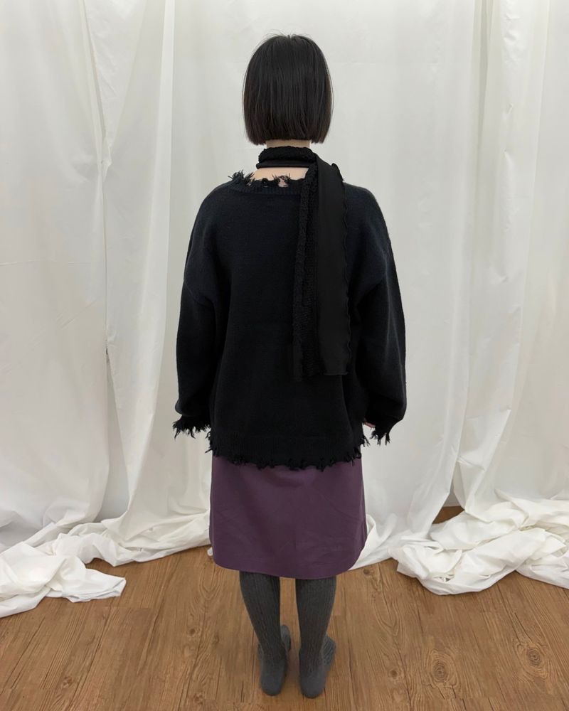 Soft Raw Edge Knit (2colors)