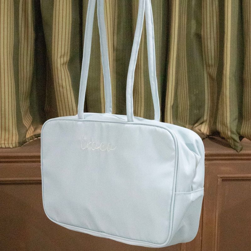 nylon square bag_silver