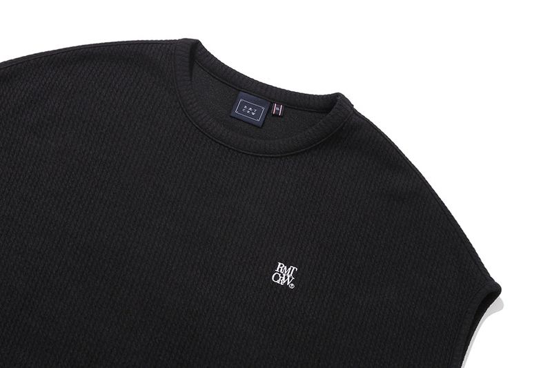 SIDE OPEN KNIT VEST_BLACK