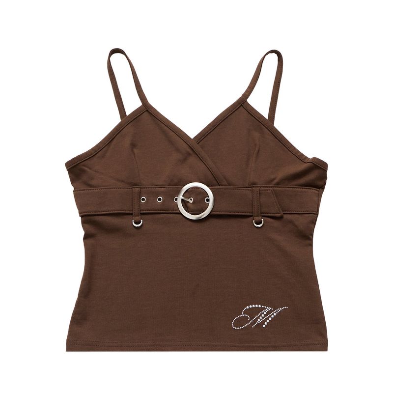 Belted Sleeveless Brown