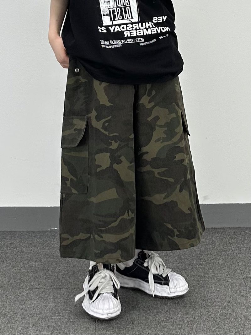 camo cotton skirt pants