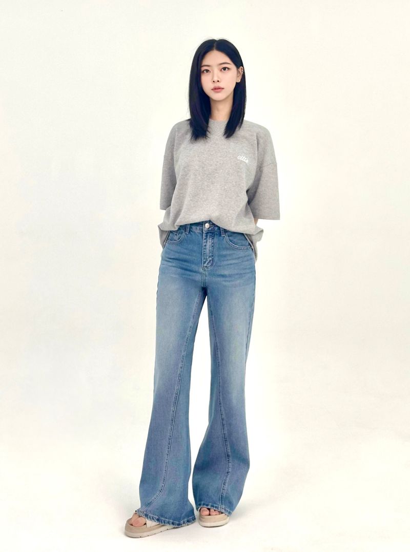3RD REORDER PANEL FLARE JEANS code 25100