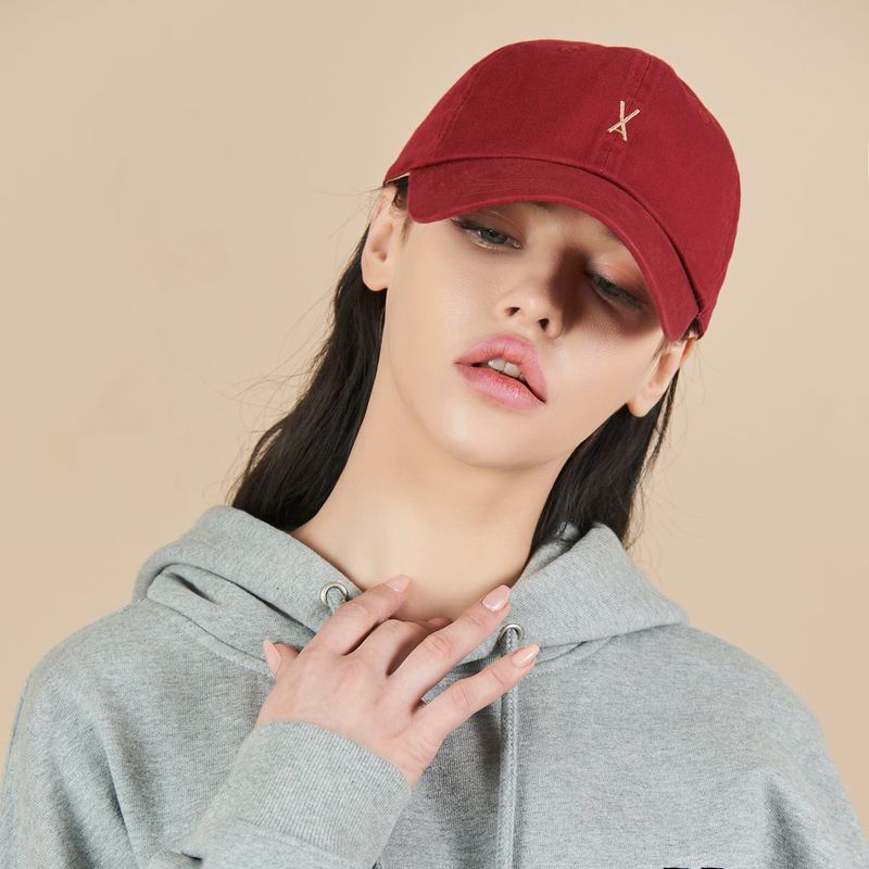 Varzar Logo Over Fit Chino Ball Cap wine
