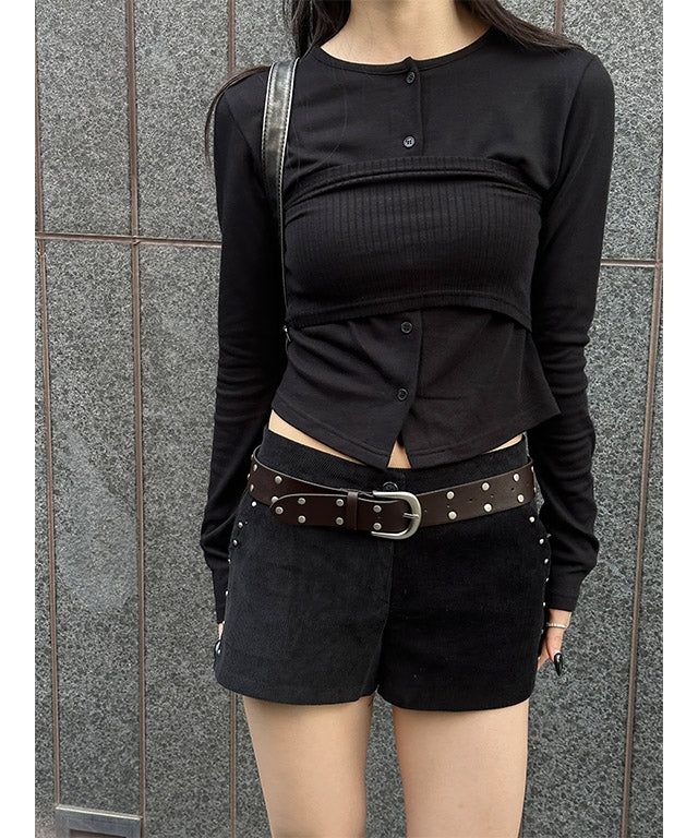 [F/W] Side stud short pants(2color)