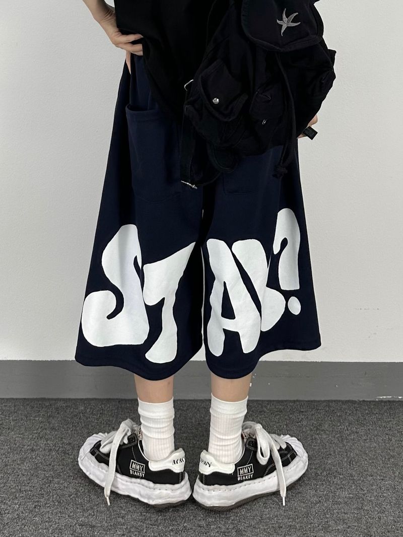 big typo sweat bermuda pants