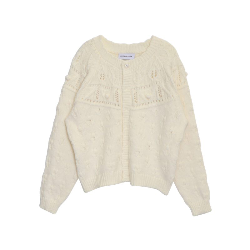 SUGAR POMPOM RIBBON CARDIGAN