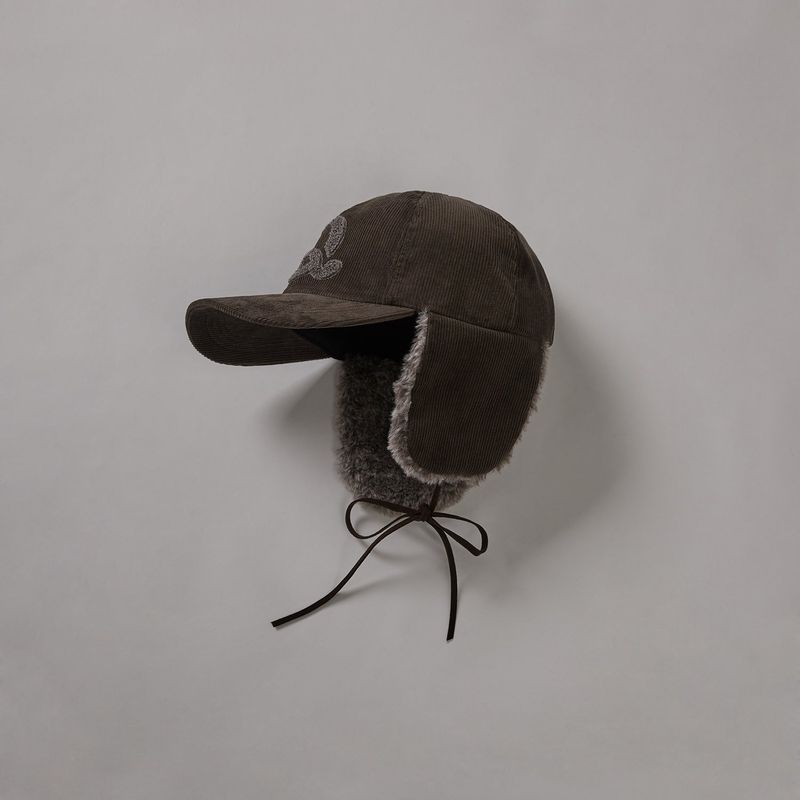 Boucle Logo Corduroy Trooper Hat (Brown)