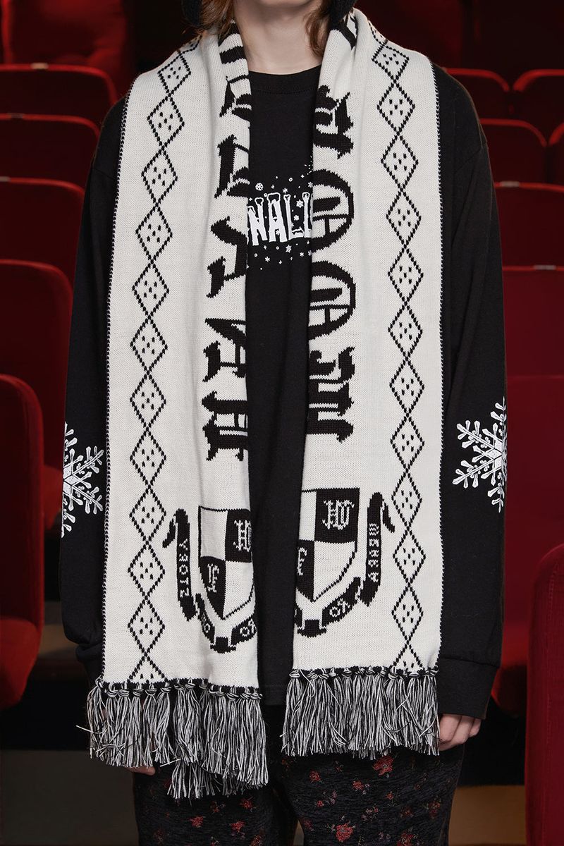 GOTHIC LOGO MUFFLER / BLACK&IVORY