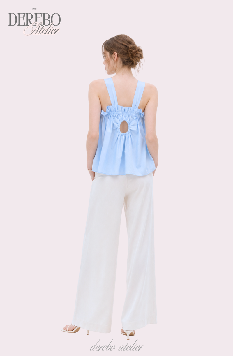 neck halter frill sleeveless top blouse