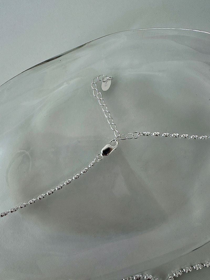 [925silver] V cut drop pearl necklace