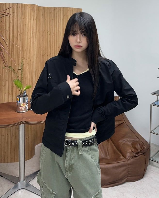 Epin Eyelet Crop Jacket