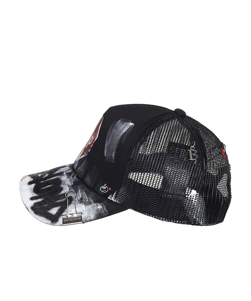 BBD Never Stop Painted Trucker Mesh Cap (Black)