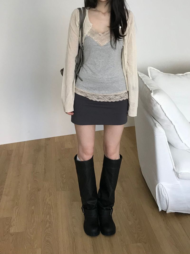 Slash linen round cardigan (4 colors)