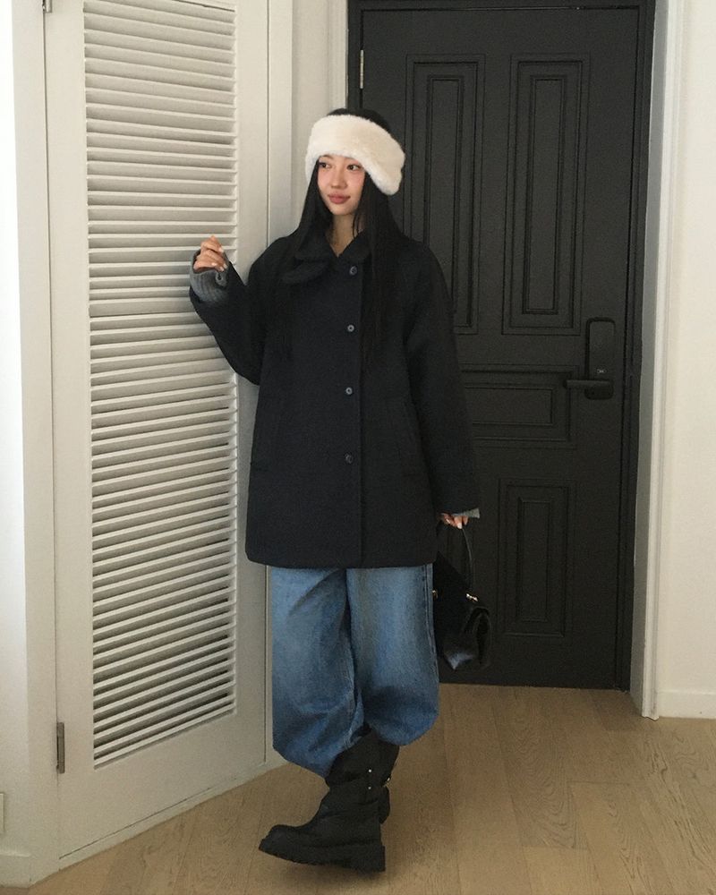 [ORIGINAL] HOLES HIGH NECK MEDIUM COAT