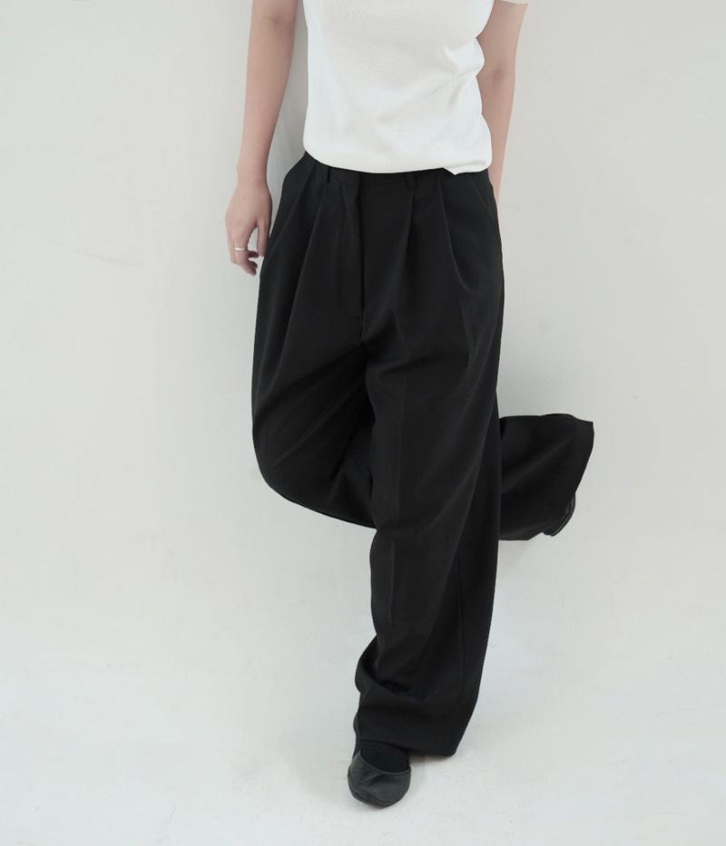 [fiebre] classic wool wide slacks