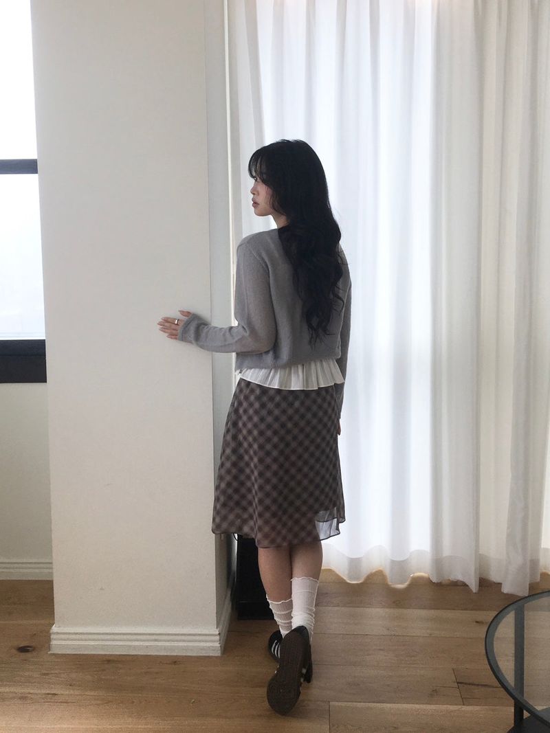 Plaid Midi Skirt